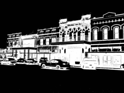 2 Color View of Old Downtown Goliad