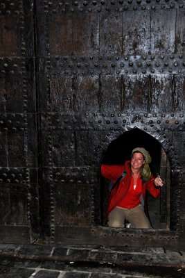 Annie, in a Small Door, in a Big Door