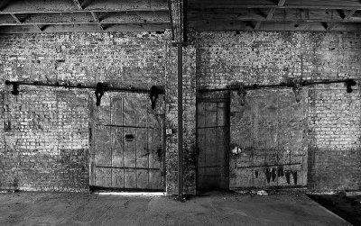 Old sliding warehouse doors