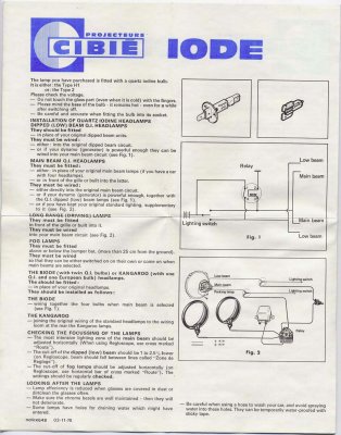 CIBIE IODE Installation Instructions - English