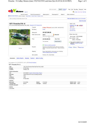 1971 Porsche 914-6 eBay Auction Oct2009 - Page 1