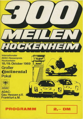 1968 ADAC-300 Hockenheim Program Porsche 908 910 911