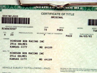 1970 Porsche 914-6 sn 914.043.0507 eBay 20110112 - Certificate of Title