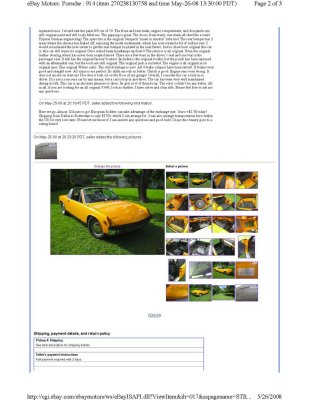 Did not meet reserve - 1970 Porsche 914-6 sn 914.043.1276 - May 26, 2008 eBay $21,000 - Page 2