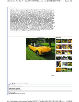 1970 Porsche 914-6 sn 914.043.1276 - May 26, 2008 eBay $25,000 - Page 2