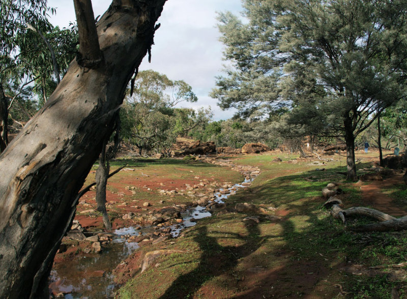 Creek flowing past the caves