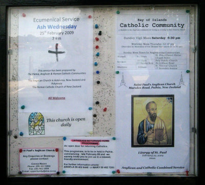 Paihia Church Noticeboard