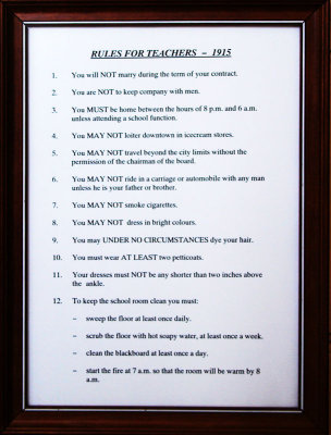 Rules for Teachers 1915