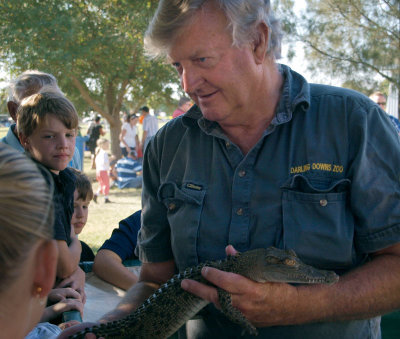 Look, kids, a real crocodile!