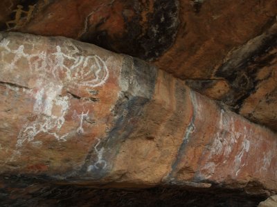 Aboriginal painting in a rock overhang