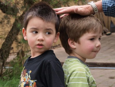 Charlie and cousin: who's taller?