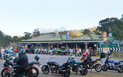 Motorcyclists at the Wollombi Hotel