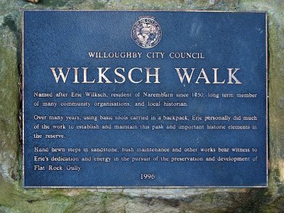 Wilksch Walk Plaque