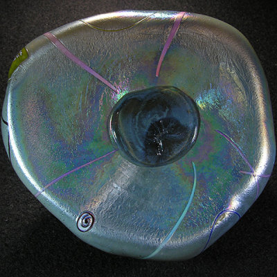 Bottom, showing the clear glass plug which sealed the hollow creation.