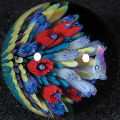 A stunning sea floral implosion/explosion highlights this gorgeous marbles.