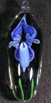 Blue Blizzard Slipper Orchid Pendant