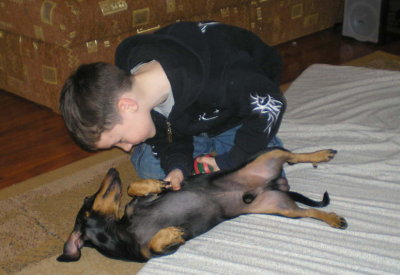 Tim mit Napsi's Hund
