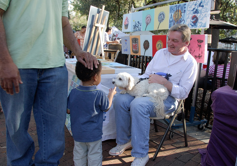 Kid and a dog.Orlando