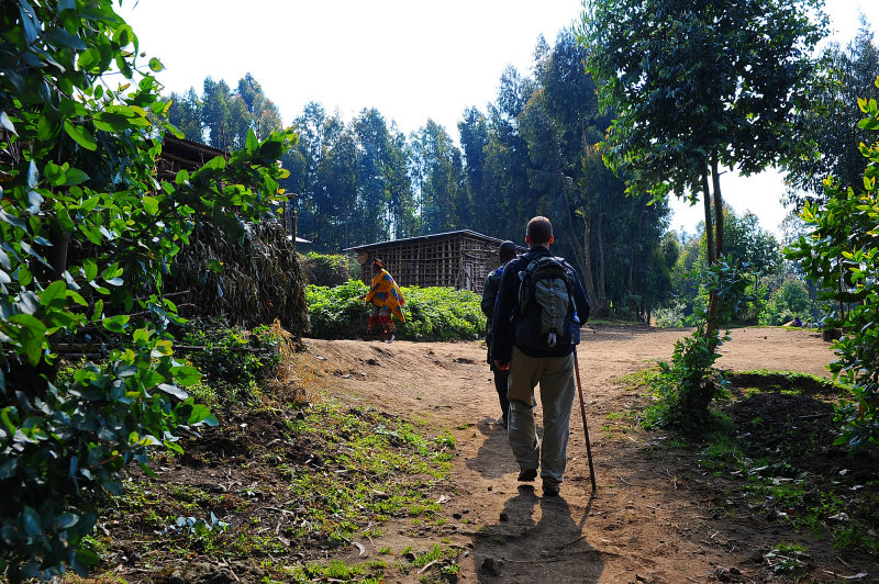 Go through the village