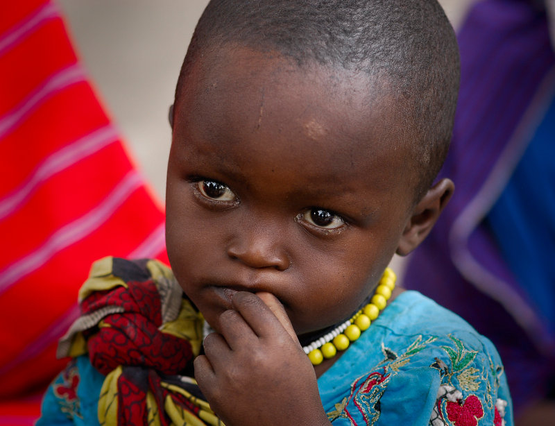 child at Maasai market