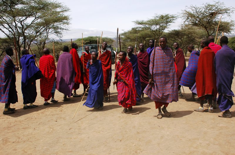 welcome dance outside the village