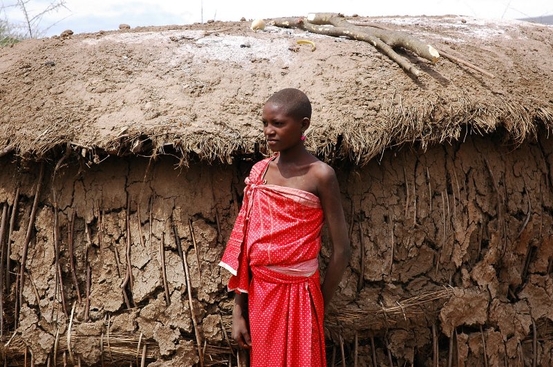 young girl of  Maasai village