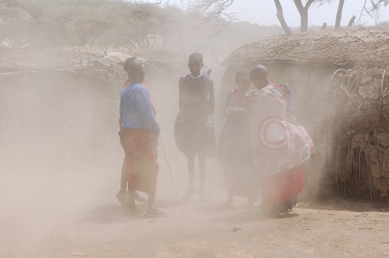 wind blow with sand dust