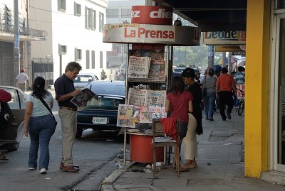 Newspaper stand in San Pedro Sula
