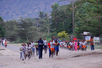 Students exercised in early morning