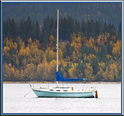 Sail boat on a fall day