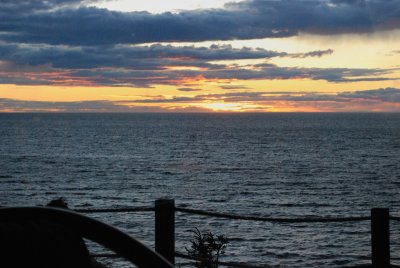 Coucher de soleil devant le chalet