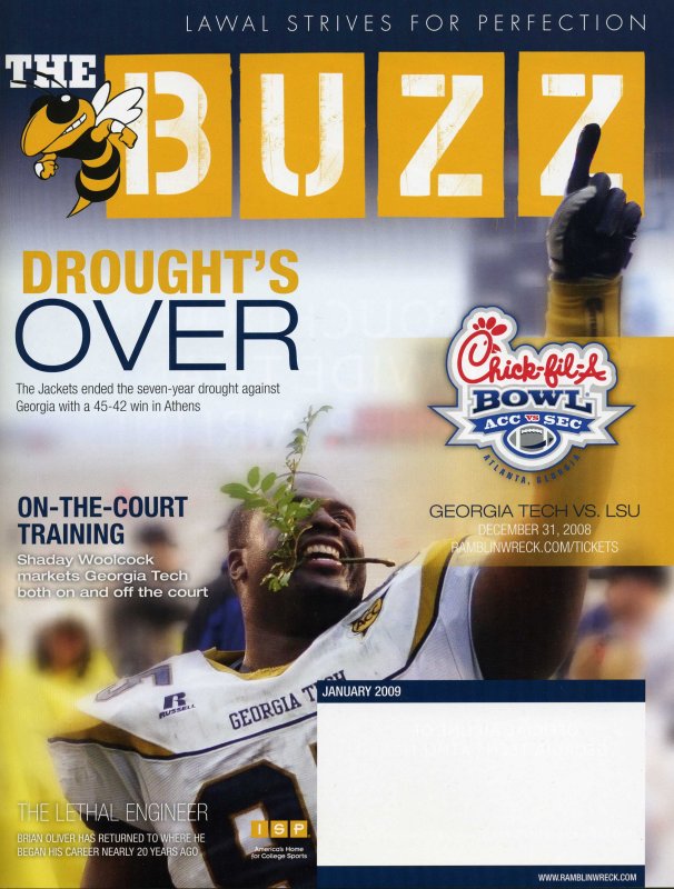 Cover of the January 2009 The Buzz Georgia Tech Athletic Magazine