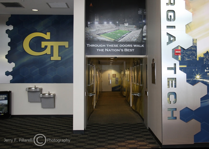 Street level stadium entrance to the Georgia Tech football offices