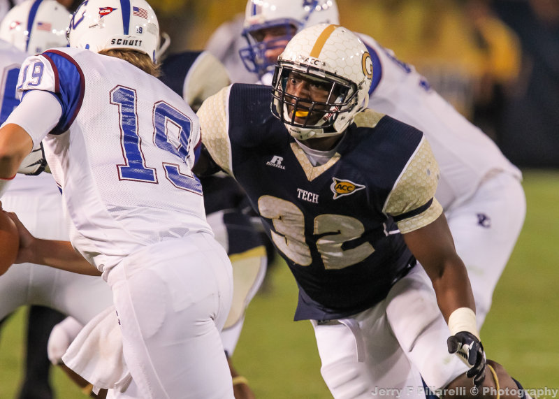 Georgia Tech LB Jabari Hunt-Days zeros in on Blue Hose QB Kaleb Griffin