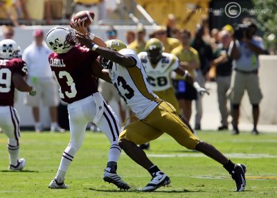 Georgia Tech DE Johnson deflects a pass by Bulldogs QB Carroll