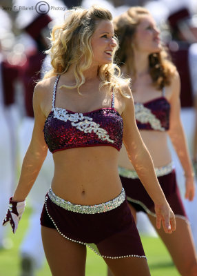 Mississippi State Bulldogs Dance Team member performs at halftime