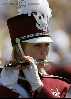 Mississippi State Bulldogs Band member performs at halftime