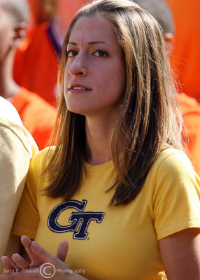 Yellow Jackets fan shows intensity in enemy territory