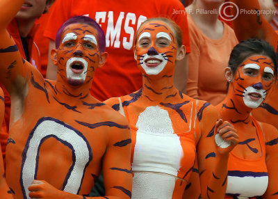 Clemson Tigers fans cheer their team on