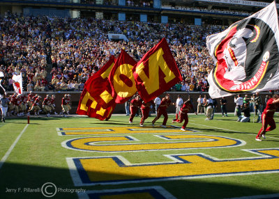 Florida State Seminoles enter Bobby Dodd Stadium