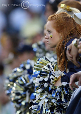 Jackets Cheerleader watches intently as the game draws to a close