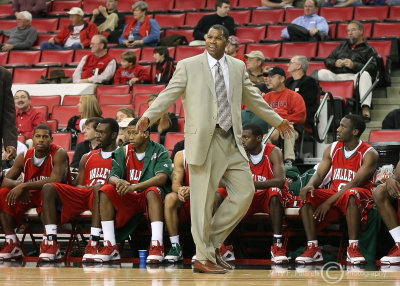 Mississippi Valley State Head Coach Sean Woods shows his displeasure with the play of his team