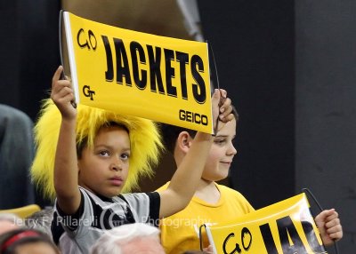 Georgia Tech fans cheer on their Yellow Jackets