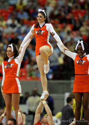 Virginia Tech Hokies Cheerleaders during a timeout