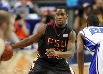 Seminoles G Toney Douglas looks for an opening in the Blue Devils defense