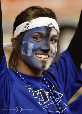 Duke Blue Devils fan cheers her team on during the 2009 ACC Championship game