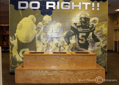 Georgia Tech locker room mural (#54 is an image from my work at the Peach Bowl)