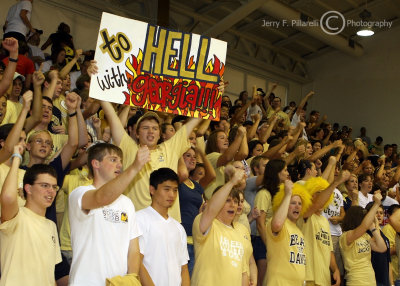 Yellow Jackets fans show their spirit, and feelings for their rivals