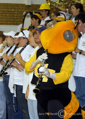 Georgia Tech Yellow Jackets Mascot Buzz jams with the band