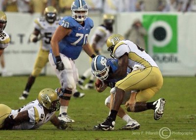 Georgia Tech DE Anthony Egbuniwe gets the sack of North Carolina QB Yates